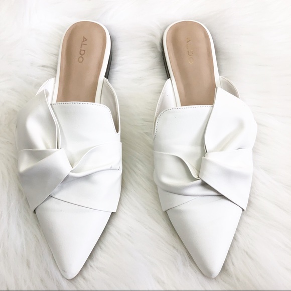 aldo white mules